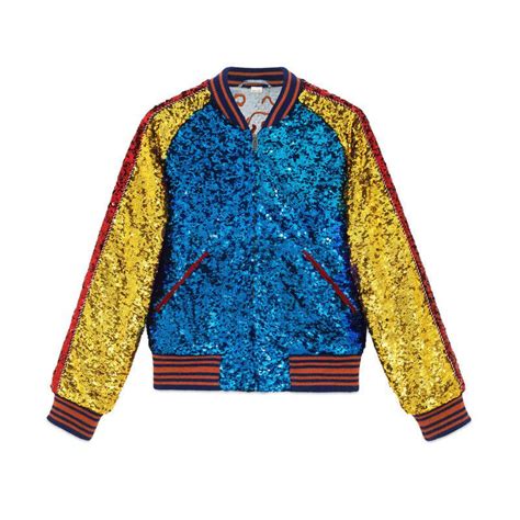 gucci sequin bomber jacket replica|gucci tiger clothing.